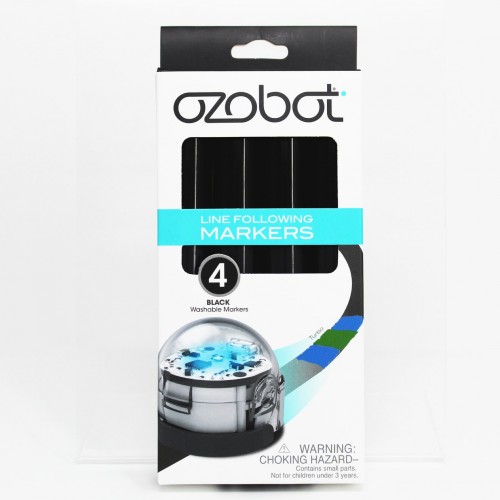 Ozobot Black Code Markers 4-Pack Black Washable