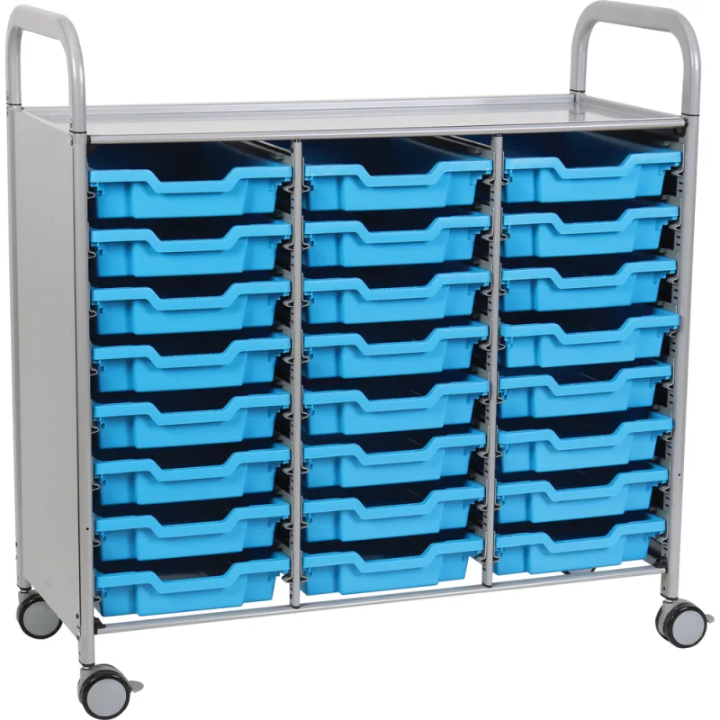 Callero Plus Treble Cart with (24) Shallow Trays