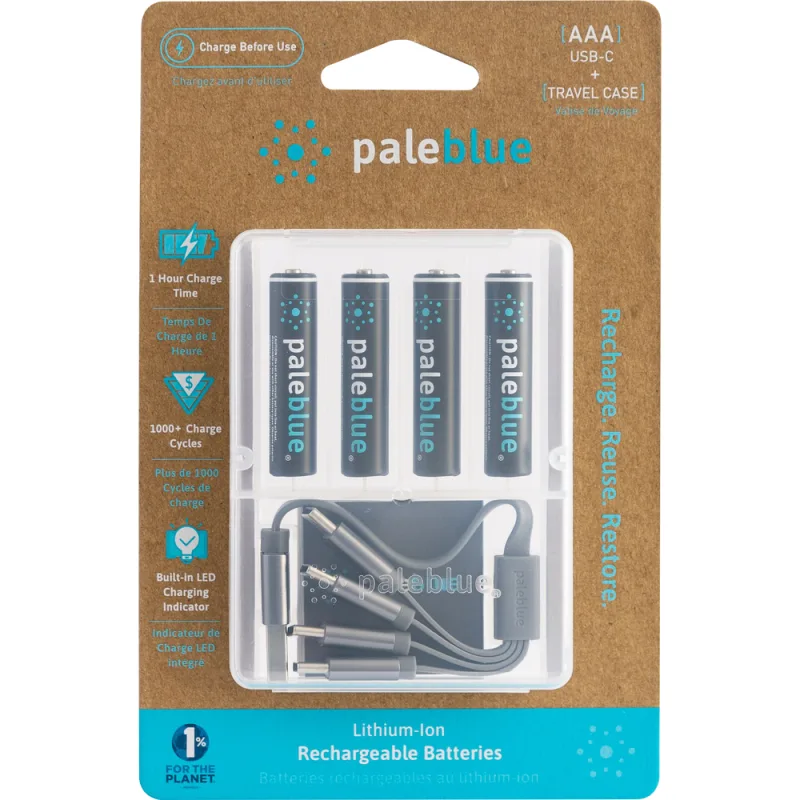 Paleblue Lithium Ion Rechargeable AAA Batteries (4 Pack) Copy