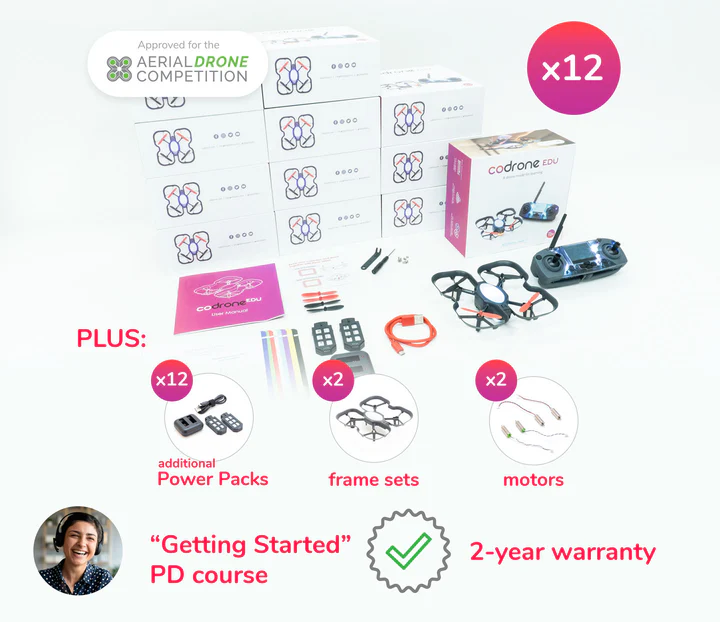 CoDrone EDU Classroom 12 Pack with PD