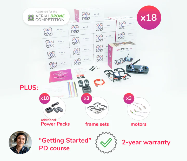 CoDrone EDU Classroom 18-Pack with PD