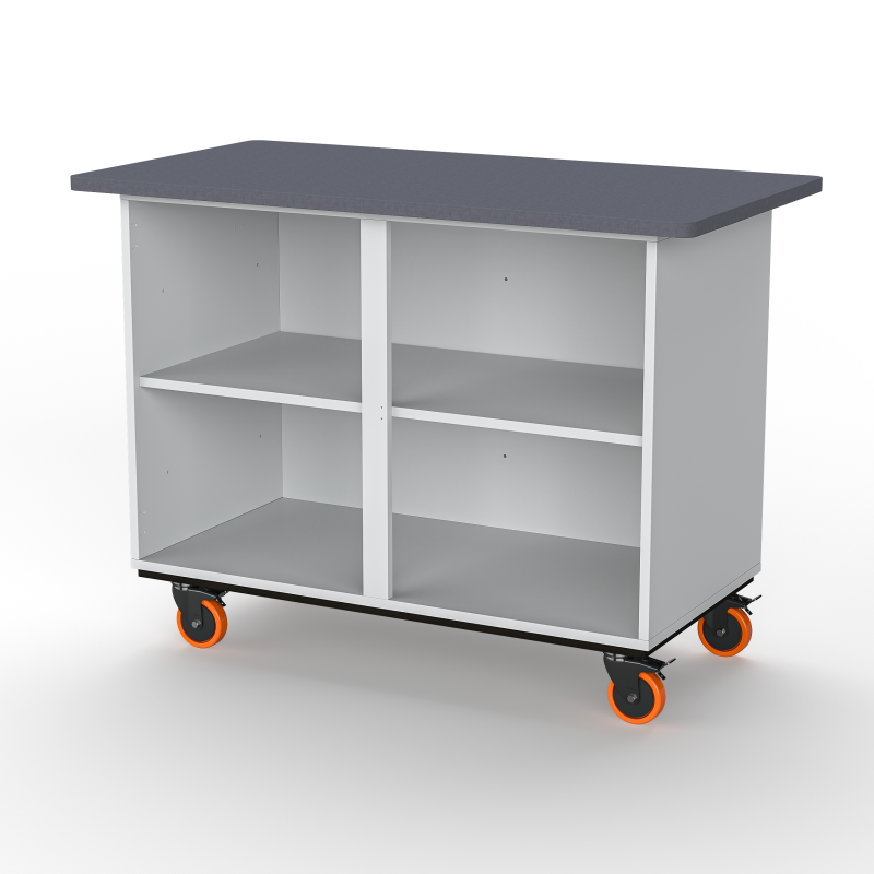 Rolling Workbench with Full-Width Cabinet
