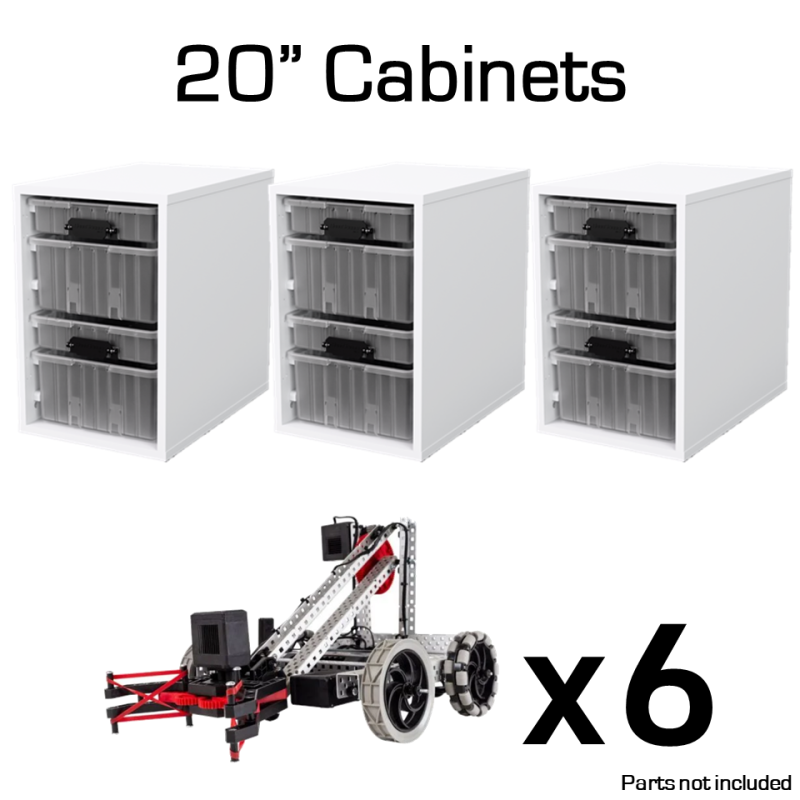 20" Cabinets + Trays Set for V5 Classroom Starter Bundle (6 Clawbots)