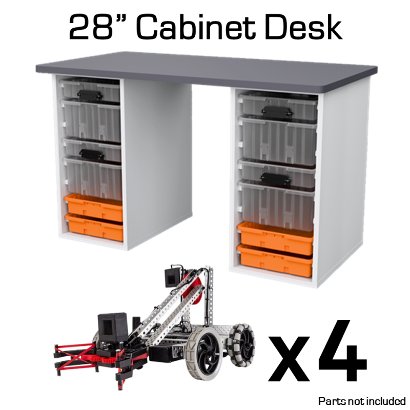 Desk + Trays Set for 4 V5 Classroom Starter Kits (4 Clawbots)
