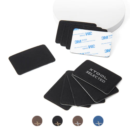 xTool Black to Silver Laserable Leatherette Rectangular Patch 5.91x8.66x0.59in 10Pk Box