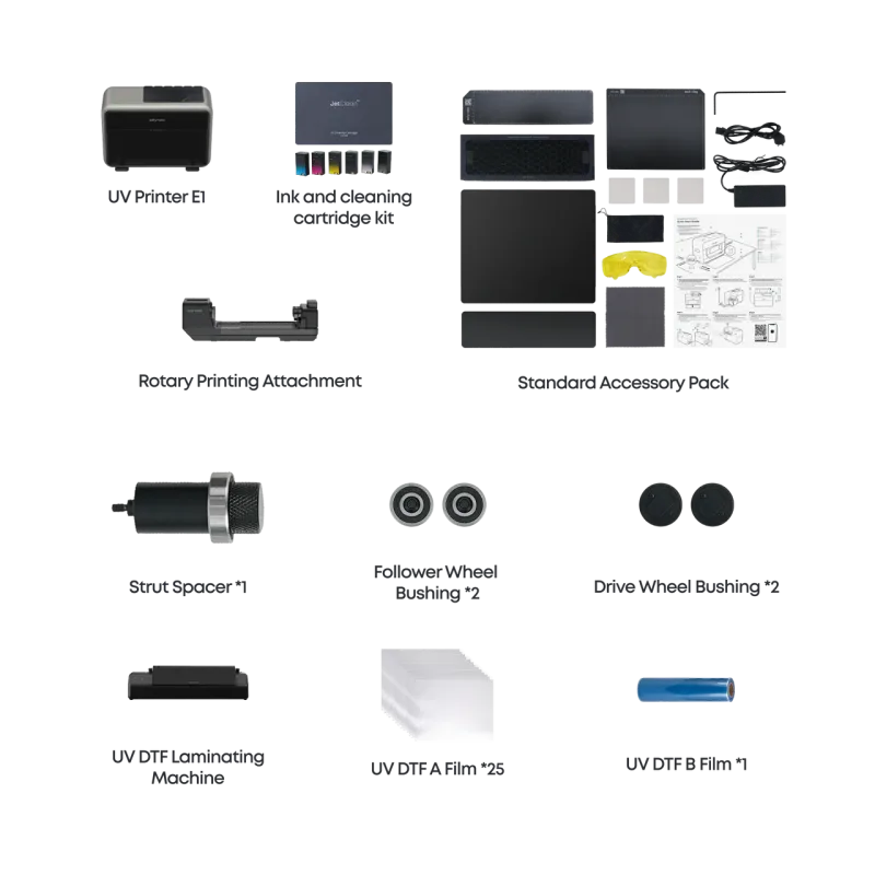 Everything included in the eufyMake E1 Deluxe Bundle