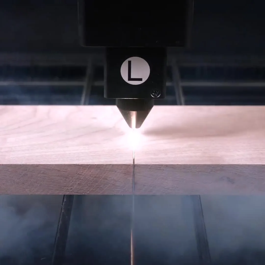 Laser cutting walnut